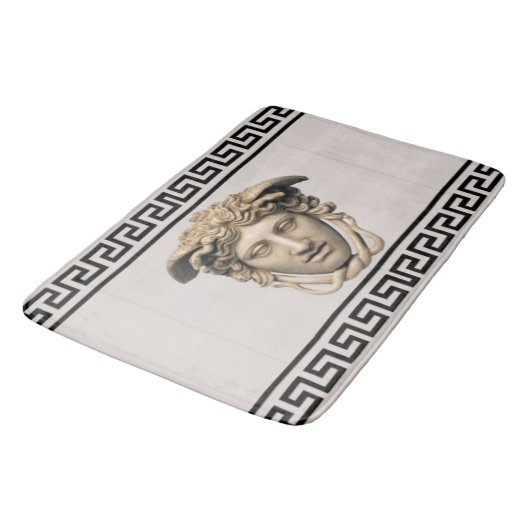 Steen Beige Medusa Griekse Sleutel Badmat (Gekanteld)