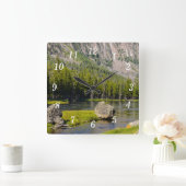 Steen bij Madison River Wall Clock Vierkante Klok (Huis)