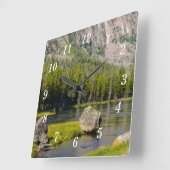 Steen bij Madison River Wall Clock Vierkante Klok (Hoek)