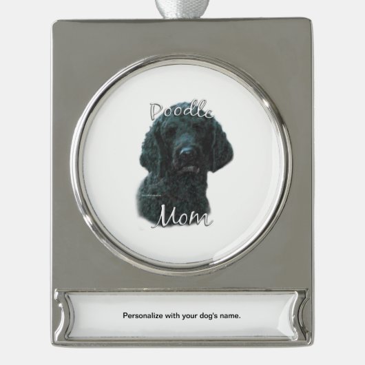 Steen (blk) Mam 2 Verzilverd Banner Ornament (Voorkant)