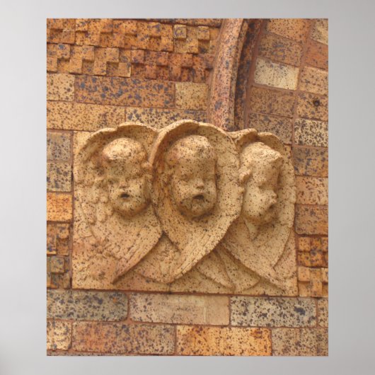 Steen Burgers drie kinderen met graniet Poster (Voorkant)