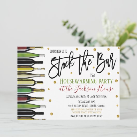 Steen de Bar Uitnodiging (Staand voorkant)