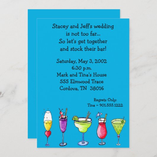 Steen de Bar Uitnodiging (Voorkant / Achterkant)