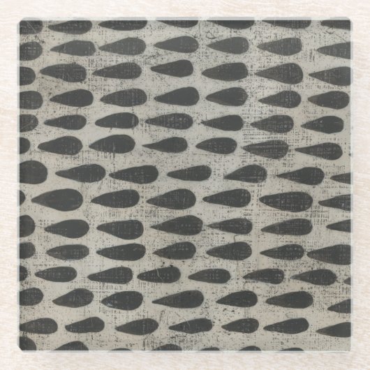 Steen - druppels glazen onderzetter (Voorkant)