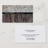 Steen- en houtvariatie visitekaartje (Voorkant / Achterkant)