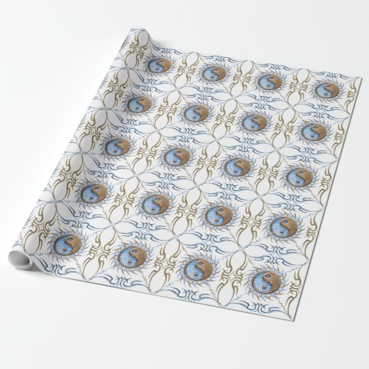 Steen en Water Yin Yang Cadeaupapier (Uitgerold)