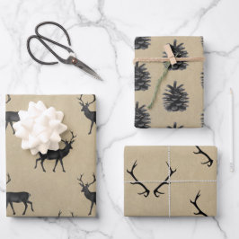 Steen, geweien, bomen op een steenachtergrond inpakpapier vel