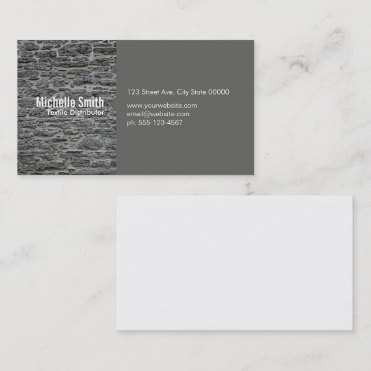 Steen / Grijs Visitekaartje (Voorkant / Achterkant)
