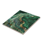 Steen Groen Goud Agaat Marmer Tegeltje (Zijkant)