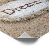 steen in zand met het woord Dream Poster (Hoek)