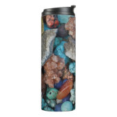 Steen Kleurrijke rotswieg, natuurlijke textuur Thermosbeker (Gedraaid links)