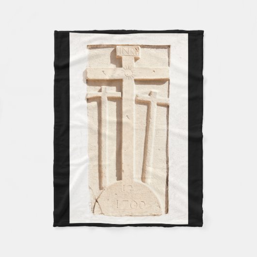Steen kruist de verticale Sticker van Faro Fleece Deken (Voorkant)
