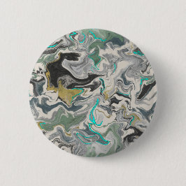 Steen Marmering met Turkoois Ader 2 1/4" Rond Ronde Button 5,7 Cm