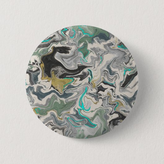 Steen Marmering met Turkoois Ader 2 1/4" Rond Ronde Button 5,7 Cm (Voorkant)