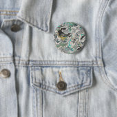 Steen Marmering met Turkoois Ader 2 1/4" Rond Ronde Button 5,7 Cm (In situ)