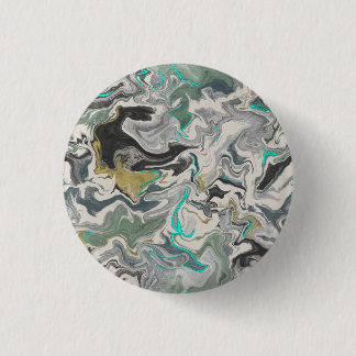 Steen Marmorering met Turkoois Ader 1 1/4" Rond Ronde Button 3,2 Cm