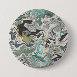 Steen Marmorering met Turkoois Ader 7,62 cm Rond Ronde Button 7,6 Cm
