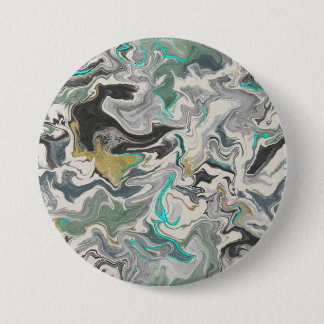 Steen Marmorering met Turkoois Ader 7,62 cm Rond Ronde Button 7,6 Cm