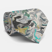 Steen Marmorering met Turquoise Aderen Stropdas (Opgerold)