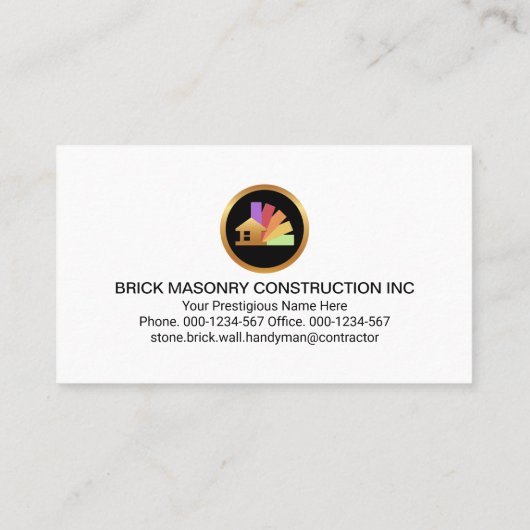 Steen metselwerk baksteen leggen aannemer visitekaartje (Achterkant)