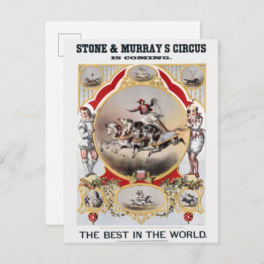 Steen & Murray's Circus, Circa 1870. Briefkaart (Voorkant / Achterkant)