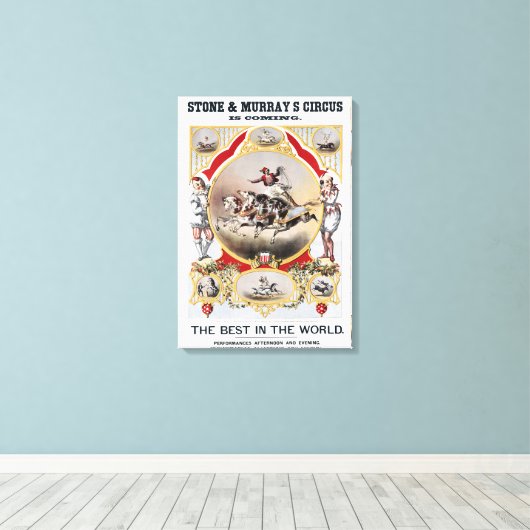 Steen & Murray's Circus, Circa 1870. Canvas Afdruk (Insitu (Houten vloer))
