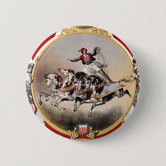 Steen & Murray's Circus, Circa 1870. Ronde Button 5,7 Cm (Voorkant)