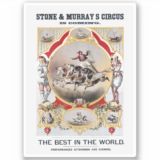 Steen & Murray's Circus, Circa 1870. Sticker (Voorkant)