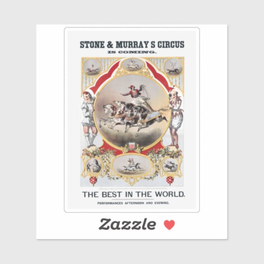 Steen & Murray's Circus, Circa 1870. Sticker (Vel)