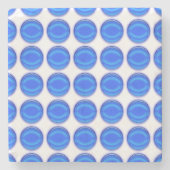 Steen Onderzetter - Blauwe stippen (Voorkant)
