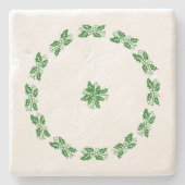 Steen Onderzetter - Holly Wreath (Voorkant)