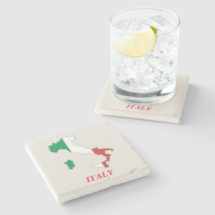 Steen Onderzetter Italië Vlaggenkaart