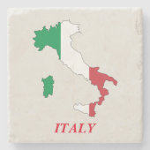 Steen Onderzetter Italië Vlaggenkaart (Voorkant)