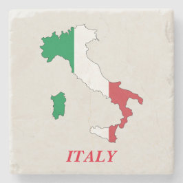 Steen Onderzetter Italië Vlaggenkaart