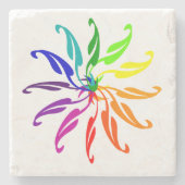 Steen Onderzetter - Kleurwielbladeren (Voorkant)