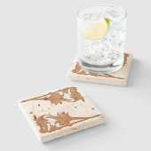 Steen Onderzetter - Leafy Brackets (Zijkant)