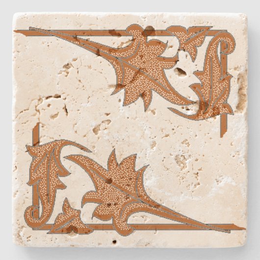 Steen Onderzetter - Leafy Brackets (Voorkant)