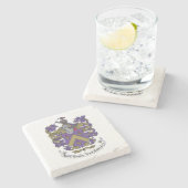 Steen Onderzetter met familieklok (Zijkant)