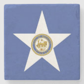 Steen onderzetter met vlag van Houston (Voorkant)