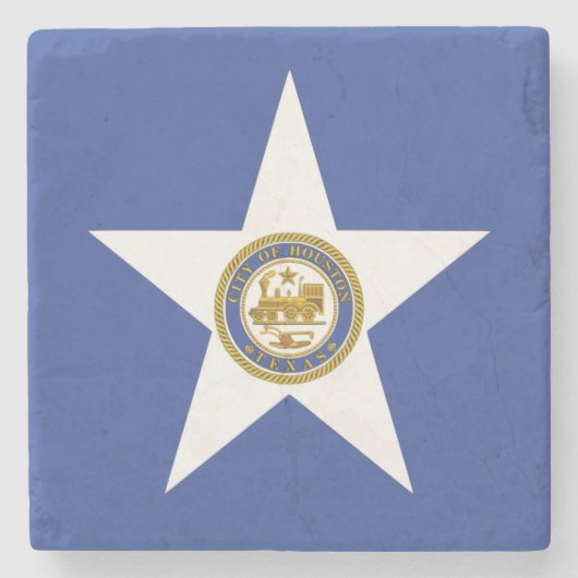 Steen onderzetter met vlag van Houston (Voorkant)