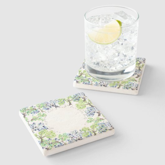 Steen Onderzetter - Romantisch bos (Zijkant)