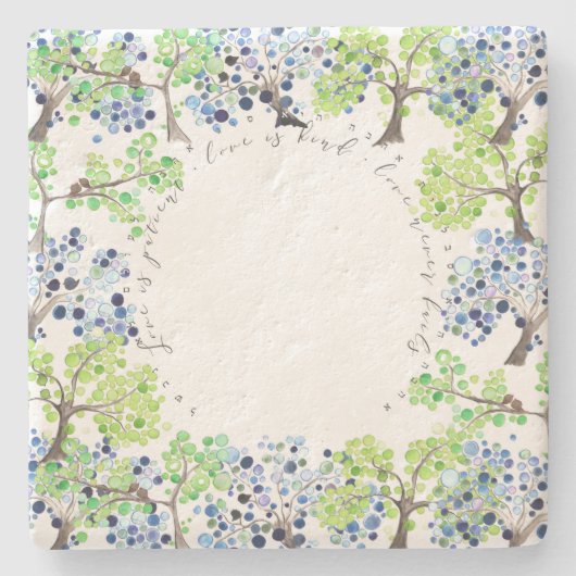 Steen Onderzetter - Romantisch bos (Voorkant)