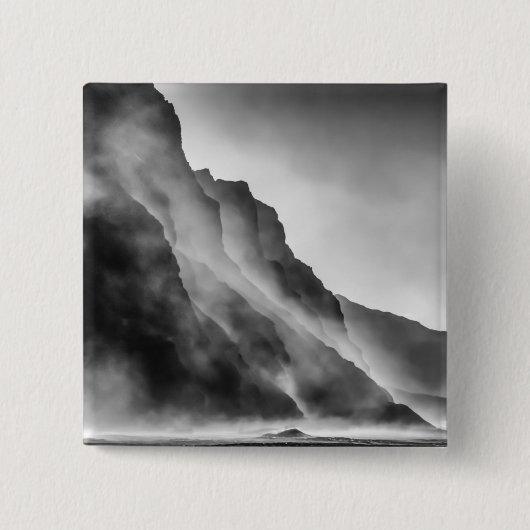 Steen op de stenen vierkante button 5,1 cm (Voorkant)