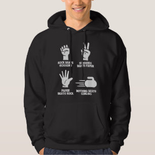 Steen Papier Niets Slaat Curling Hoodie