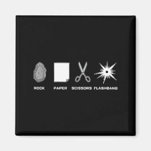 Steen papier schaar flitsgranaat gamer meme grappi magneet