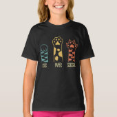 Steen Papier Schaar Grappige Kat Poot T-shirt (Voorkant)