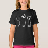 Steen Papier Schaar Grappige Kattenpoot T-shirt (Voorkant)