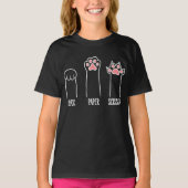 Steen Papier Schaar Grappige Kattenpoot T-shirt (Voorkant)