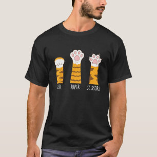 Steen Papier Schaar Handspel Grappige Mop Cat Klau T-shirt