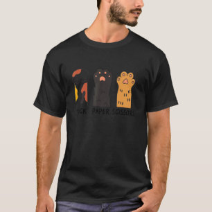 Steen Papier Schaar Handspel Grappige Mop Cat Klau T-shirt